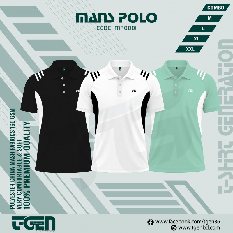 3Pc Premium Comfort Mash Polo T-Shirt Combo 
