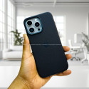 Premium Vegan leather With Camera Metal Bumper Case For iPhone 15 To 16 Pro Max