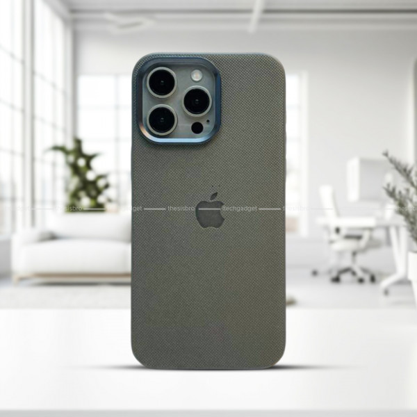 Premium Vegan leather With Camera Metal Bumper Case For iPhone 15 To 16 Pro Max