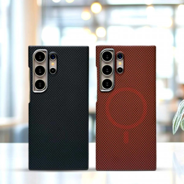 X-Level Brand Camera Metal Frame Hard Carbon Fiber Slim Case For Samsung Galaxy S24 Ultra S25Ultra 