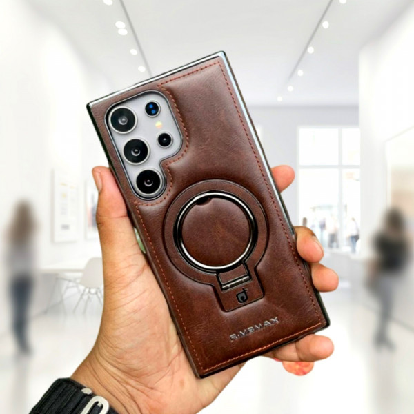 Premium PU Leather MagSafe Stand Case For Samsung Galaxy S25Ultra S24Ultra S23Ultra S22Ultra