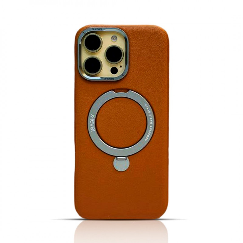 Official X-Level Leather Magnetic Ring Stand Case For iPhone 