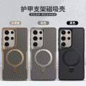 Luxury Carbon Fiber Pattern Bracket Cross-Border Case For Samsung Galaxy S24 Ultra S23 Ultra S22 Ultra