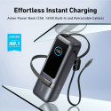 Anker Laptop Power Bank 25K mAh 165W, Built-In and Retractable Cables with Smart Display (A1695).