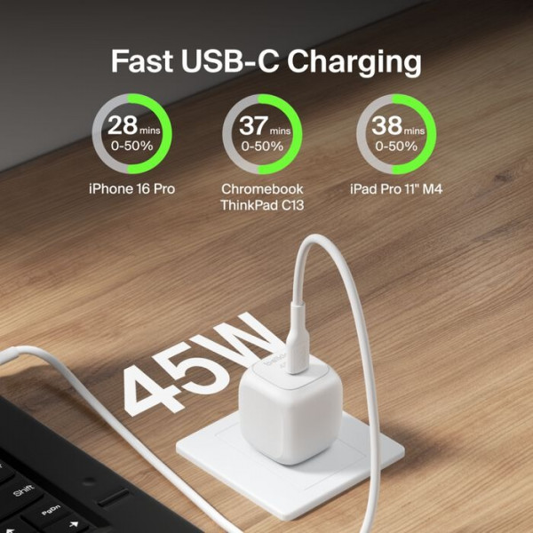 Belkin BoostCharge 45W Compact USB-C Wall Charger