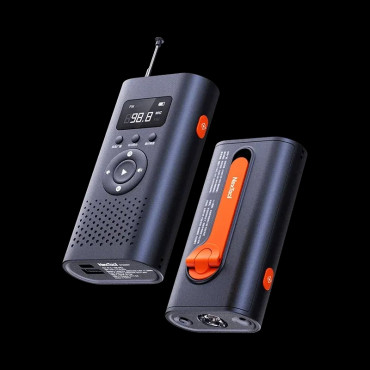 NexTool 6 in 1 Emergency Radio Hand Crank AM FM Portable Weather Radio with 4500mAh Power Bank.