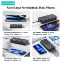USAMS-AT 65W Yattu Series Fast Charging Kit 30000mAh Power Bank with PD 100W Type-C to Type-C Cable.