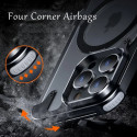 Creative Aluminum Metal Corner Bumper Frameless Phone Cover With Rotatable Ring Stand Phone Case for iPhone