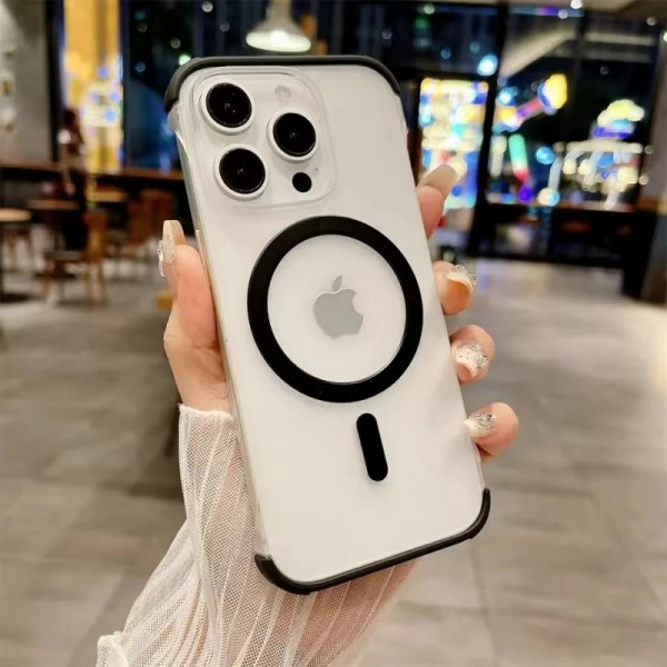 Luxury Frameless Slim Heat Radiation Airbag Bumper Matte Magsafe Supported Case for iPhone