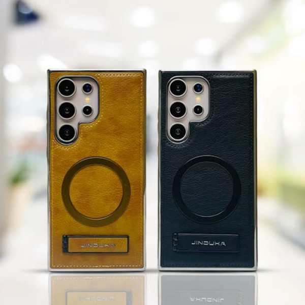 Suitable High-End Business Leather Magnetic Kickstand Protective Case For Samsung Galaxy S25 Ultra S24 Ultra S23 Ultra 