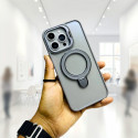 Premium Hard Rubber Bumper Camera & Magsafe Double Stand Case with Extra Lens Protector