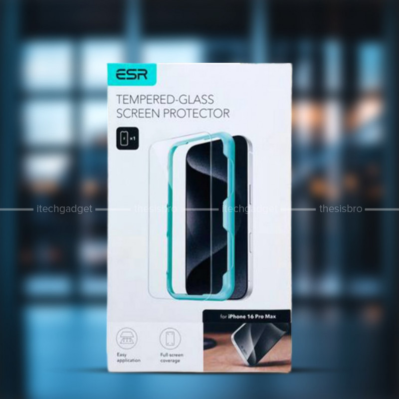 ESR Screen Protector Tempered Glass with Installation Kit For iPhone (1pc)