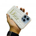 Luxury Dior Print Puffer Case For iPhone 12 To 16 Pro Max