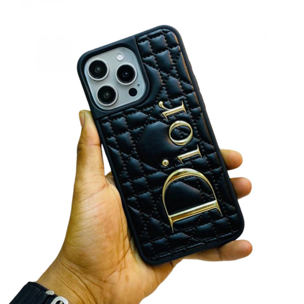 Luxury Dior Print Puffer Case For iPhone 12 To 16 Pro Max