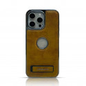Magsafe supported Pu Leather Kickstand Case For Iphone 12 To 16 Pro Max