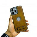 Magsafe supported Pu Leather Kickstand Case For Iphone 12 To 16 Pro Max