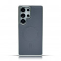 Luxury Business Plating Frame Leather Magnetic Wireless Charger Case For Samsung Galaxy S25 Ultra S24 Ultra