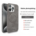 Suitable Plain Leather Electroplating Magnetic Wireless Charging Case For iPhone 