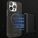 Suitable Plain Leather Electroplating Magnetic Wireless Charging Case For iPhone 