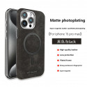 Suitable Plain Leather Electroplating Magnetic Wireless Charging Case For iPhone 