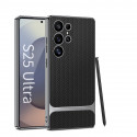 GKK Electroplating Leather Straw Mat Pattern Case For Samsung Galaxy Ultra Series  