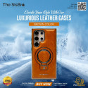 Business PU Leather Magnetic  Case For Samsung With Ring Stand Wireless Charging Shockproof Cover