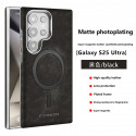 New Electroplating PU Leather Magnetic Case For Samsung S23 S24 S25 Ultra Wireless Charging Protective Cover