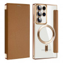Luxury Business Leather Textured for Samsung Ultra Case Flip Wallet Design Protective Case Magnetic Charging