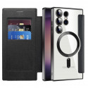 Luxury Business Leather Textured for Samsung Ultra Case Flip Wallet Design Protective Case Magnetic Charging
