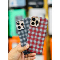 LUXO Life New Checkerboard Carbon Fiber Texture Cover for iPhone – Slim Magnetic Case with Metal Camera Frame