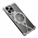 Aluminum Alloy Frameless Case With Rotatable Holder Magnetic Metal Case For iPhone 