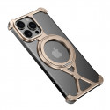Aluminum Alloy Frameless Case With Rotatable Holder Magnetic Metal Case For iPhone 