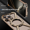 Aluminum Alloy Frameless Case With Rotatable Holder Magnetic Metal Case For iPhone 