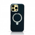 Luxury Carbon Fiber Texture PU Leather Magnetic Phone Case For iPhone 16 Pro Max & 16 Pro Metal Stand Protective Cover