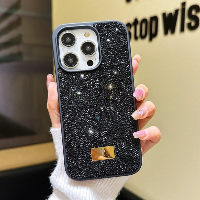 FABSPARK Case For IPhone 13 Pro Max,Super Cute Vibrant Neon Glitter Shiny Bling Sparkly Glossy Girly Case,Shockproof Slim Camera Protection For IPhone 13 Pro Max 6.7 Inch,Black