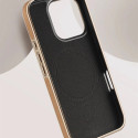 Luxury Business Plating Frame Leather Magnetic Wireless Charger Case for iPhone