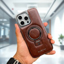 Premium PU Leather Case With Metal Ring Folding Stand Magnetic Cover For iPhone (R.MBMAX)