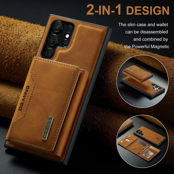 Suitable PU Leather Magnetic Card Holder Wallet Phone Case For Samsung Galaxy S24 Ultra, S23 Ultra 