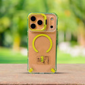 Transparent Acrylic Airbag Anti-knock Flip Camera Stand Holder Magsafe Case For iPhone