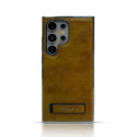 Suitable all-inclusive Bracket Electroplated Business Leather Case For Samsung Galaxy S25 S24 S23 S22 Ultra 