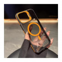 High-End anti-slip strip Contrast color lens holder magnetic Case For iPhone 