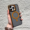 High-End anti-slip strip Contrast color lens holder magnetic Case For iPhone 
