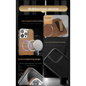  Jinduka Premium PU Leather Magsafe Supported Kickstand Hard Case For iPhone