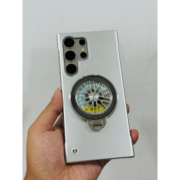 Luxury Frameless Alloy Wheel Design Shockproof Case with Ring Stand For Samsung Galaxy