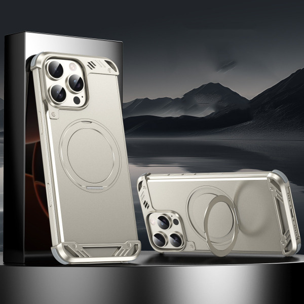 Luxury Armor Shockproof Metal Frame 360° Protective MagSafe Ring Holder Case for iPhone