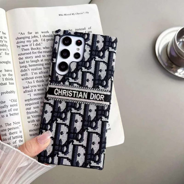 Luxury Christian Dior Pattern Designer Fabric Phone Case For Samsung Galaxy 