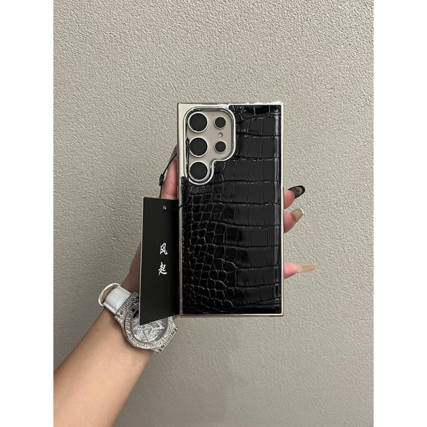 Luxury Crocodile Pattern Square Frame Case for Samsung Galaxy 