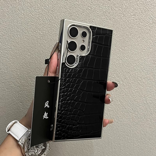 Luxury Crocodile Pattern Square Frame Case for Samsung Galaxy 