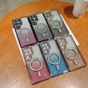 Luxury Glitter Magnetic Bling Ring Holder Magsafe Supported Case For Samsung Galaxy