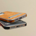 Luxury Plating PU Leather Fold Bracket Holder Phone Case For iPhone Electroplating Kickstand Shockproof Cover